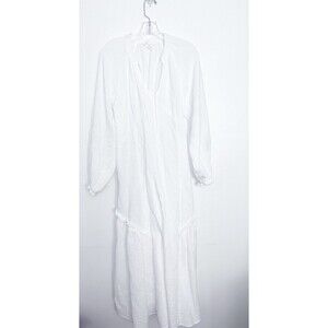 H&M White Maxi Gauze Waffle Cotton Dress Size Small